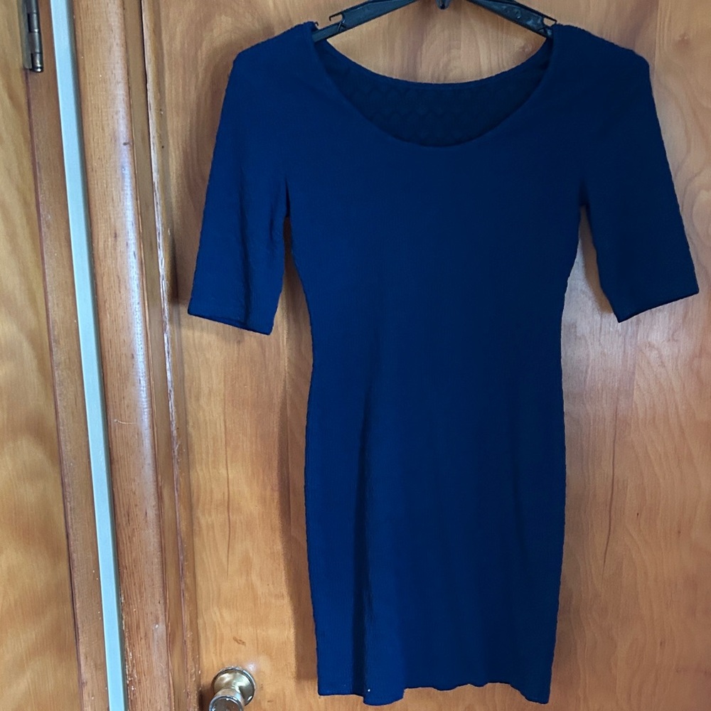 Xhilaration Navy Scoop Neck Short Sleeve Mini Dress